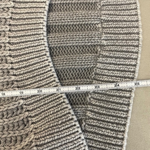Free People Grey Knit Mock Neck Chunky Cable Knit Sweater Size L - Picture 7 of 8